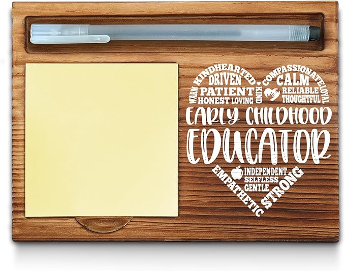 Early Childhood Educator Sticky Note Holder, Early Childhood Educator Office Decor Gifts, Early Childhood Educator Thank You Appreciation Gifts for Women Self-Stick Note Pad Holders WPP23