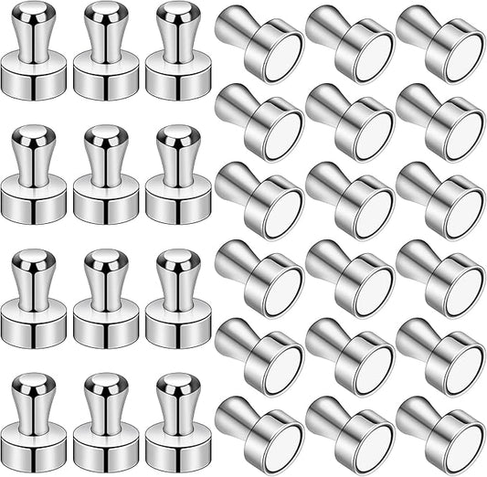 LOVIMAG 30 Pcs Refrigerator Magnets, Fridge Magnets, Strong Whiteboard Magnets, Magnetic Push Pins, Strong Metal Magnets for Fridge, Whiteboard, Office, Classroom, Map, Kitchen