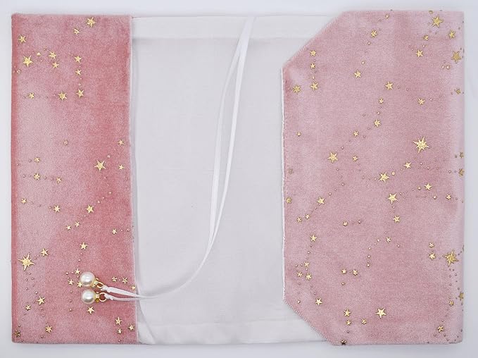 BLBMH Book Covers for Paperbacks Fit for 5.5x8.5 inch Book Bible Adjustable Book Sleeve Cover for Women Over 15 Soft Cloth Protector for Bible Novels - Stars Pink