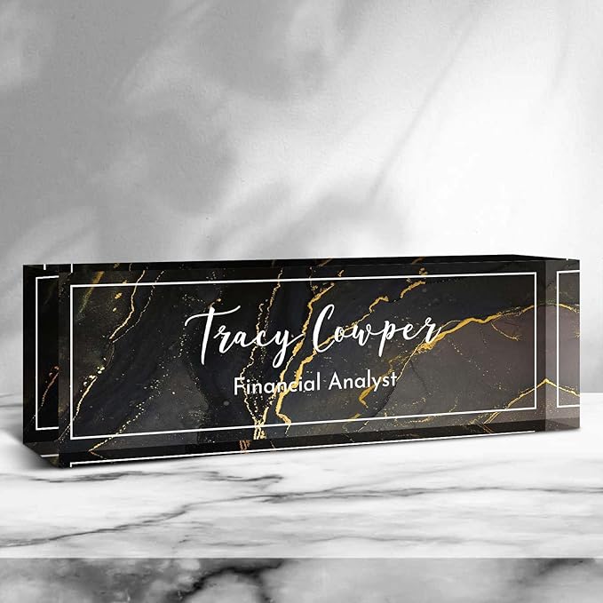 Desk Name Plate Personalized, Custom Name Plate for Desk, Acrylic Desktop Accessories, Office Gift & Decor for Women Men, Teacher Nurse Boss Employee Appreciation Gifts