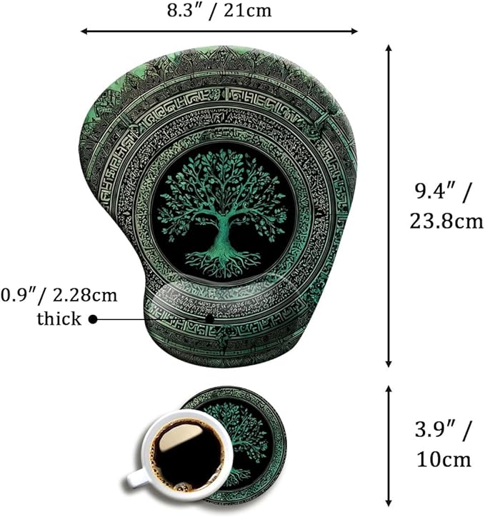 Ergonomic Mouse Pad with Wrist Support,Mouse Pad with Wrist Rest and Coaster Set,Office Supplies Non-Slip Mouse Pads for Desk, Non-Slip Comfortable,Rug