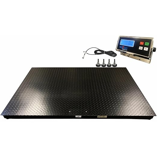 SellEton SL-5' x 4' Non-NTEP Floor Scales, Accurate Pallet Scales with Digital Indicator for Warehouse Shipping and Medium Duty Industrial Weighing 60" x 48" | 1000 lb x 0.2 lb
