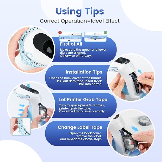 Embossing Label Maker ,Vintage Embossed Label Maker Machine with Tapes,Manual Retro Labeler ,Old School Embosser with 3 Rolls 9mm 3D Embossing Tapes for Home Marking Office Kids DIY Crafting - Blue