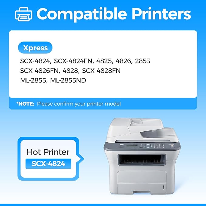 MLT-D209L Toner Cartridge Black 1-Pack High-Yield Replacement for Samsung MLT-D209L D209L 209L Compatible with Samsung SCX-4824 SCX-4824FN 4825 4826 2853 SCX-4826FN 4828 SCX-4828FN ML-2855 ML-2855ND