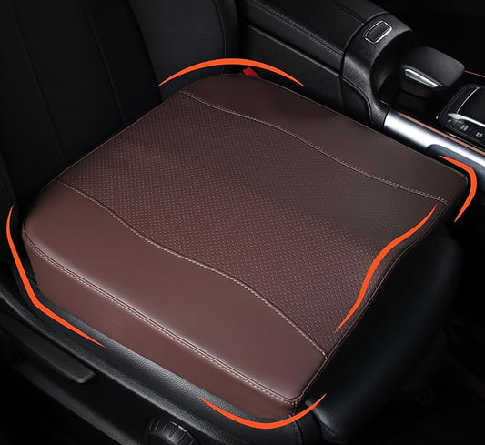 Car Seat Cushion, Comfort Memory Foam Car Cushions for Driving - Sciatica & Lower Back Pain Relief, Driver Seat Pillow for Auto, Office Chair, Wheelchair - Classic Brown