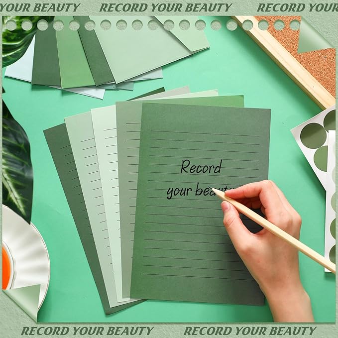 100 Pcs Stationery Lined Stationery Paper and Envelopes Set Includes 50 Letter Writing Paper and 50 Envelope for Office, 5.5 x 8.25 Inch(Sage Green)