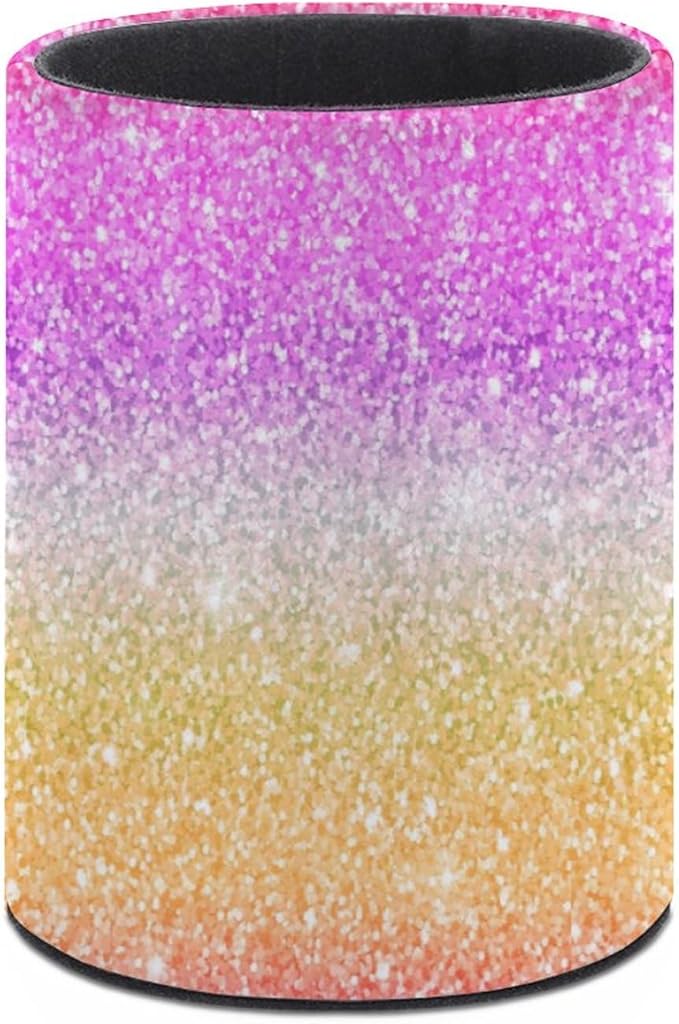 Glitter Pen Holder Pencil Organizer Cute Pencil Cup Desk Decor Makeup Brush Holder PU Multifunctional Office Suppliesfor Home Classroom School