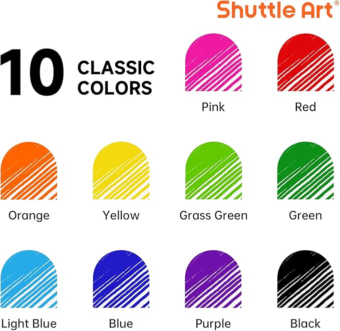 Shuttle Art Liquid Ink Rollerball Pens, 10 Bright Colors Quick Drying 0.5mm Extra Fine Point Long Lasting for Writing Journaling Taking Notes Doodling School Office Home