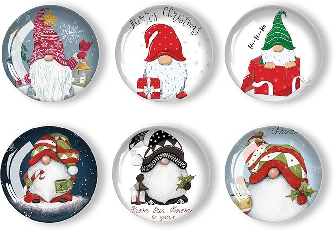 Christmas Gnomes Refrigerator Magnets 12Pcs Glass Strong Magnetic Refrigerator Magnet Fridge Sticker,Crystal Fridge Magnets Decoration for Crafts,Strong Fridge Magnets for Kitchen, School