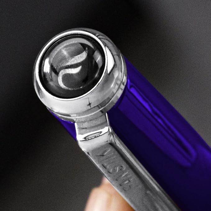 Blue Luxury Rollerball pen (Made In USA) fancy gift set for women, Chrome Finish, Professional executive pen gift set for men (Lux Rollerball Blue)