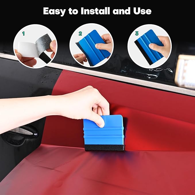EHDIS 2 Roll Self-Adhesive Felt Strips Tape Customizable Uncut Wrap Squeegee Buffer for Squeegee Edge Wrapping, 1” Inch x 16 ft Roll, Furniture Scuff Pads to Protect Floor (Black)