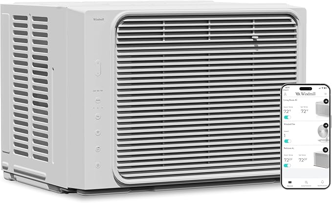 Windmill 5,000 BTU Lite Window Air Conditioner - Cools up to 150 Sq. Ft. - Easy Install, Voice-Enabled, Remote Control & App Control, Energy-Efficient AC Unit for Small Spaces