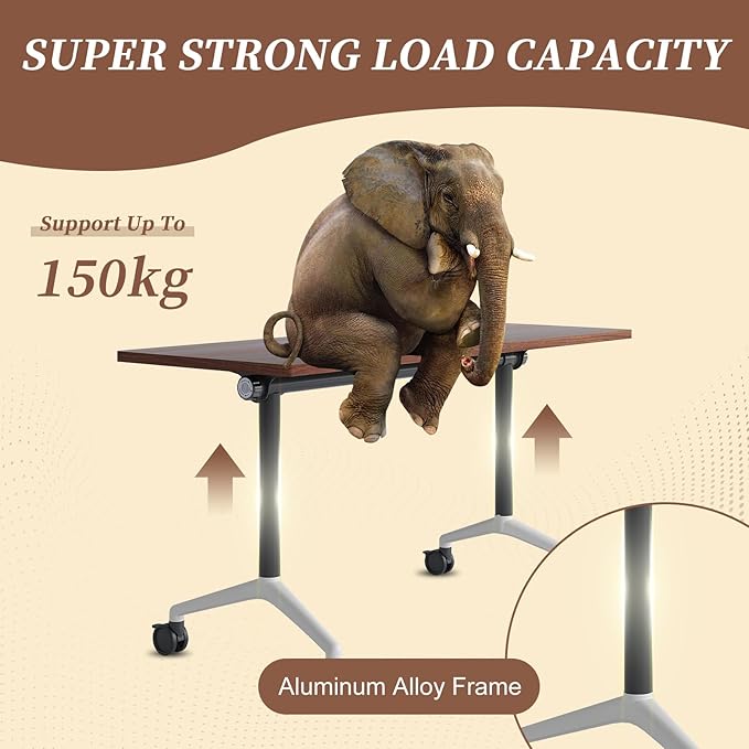 Folding Conference Room Table, Modern Conference Tables with Wheels, Large Rectangular Mobile Training Tables for Office Classroom, Foldable Modular Boardroom Seminar Table (10pack L55.1in)