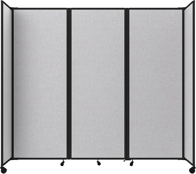 Versare Room Divider 360 Portable Wall Partition | Folding Panels | Large Freestanding Divider | Locking Wheels | Temporary Room Separator