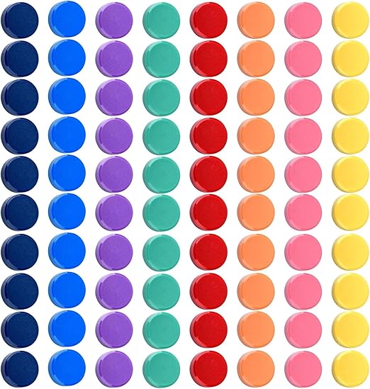 80 Pack Small Fridge Magnets,20MM Colorful Round Magnets for Whiteboard, 8 Colors Refrigerator Magnet,Small Cute Magnet for Decorative Locker Kitchen Office