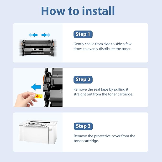 58X CF258X Toner Cartridges 2 Black Compatible for HP-58X CF258X 58A CF258A High Yield Toner Cartridge Work with Laser Jet Pro M404n M404dn M404dw M304 MFP M428dw fdn fdw Enter Prise M406dn MFP M430f