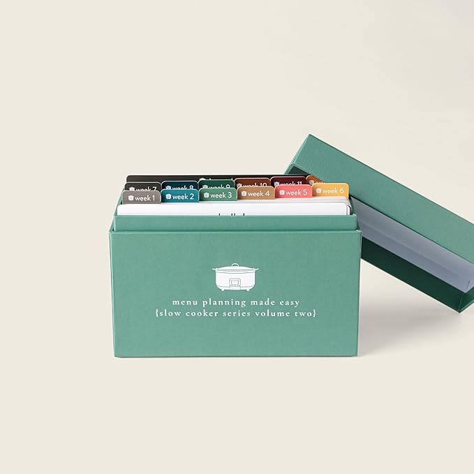 Meal Planner with 72 Photo Recipe Cards (Slow Cooker Vol 2) - Weekly Menu Planner | Recipe Box | 12 Reusable Grocery Lists | 5 Blank Cards | Card Protectors | Easy Recipe Ideas with Pictures