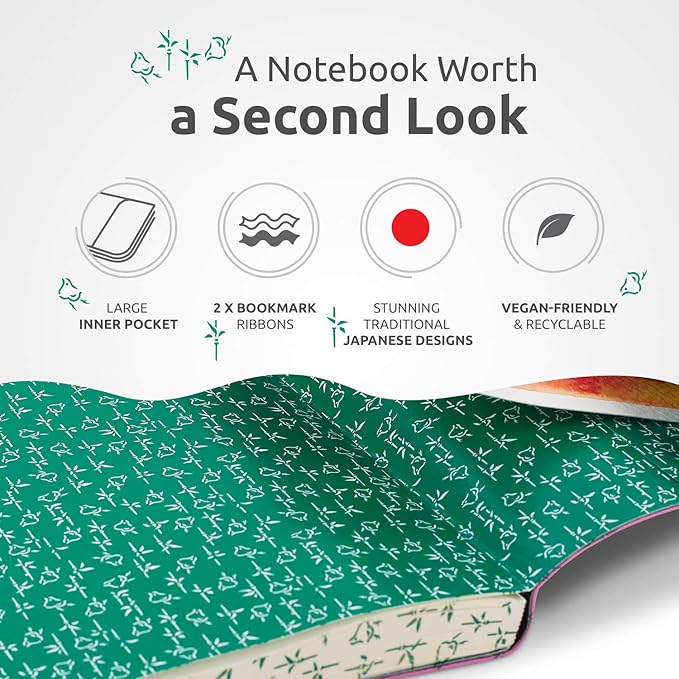 Cute Large B5 Dot Journal - Enjoy Bullet Journaling with a Soft Cover 7x10-inch, Non-Bleed Thick 120gsm Paper, Dotted Journal in Pink, Japanese Edge Motif, Faux Leather Lay Flat Dot Notebook - ZenART