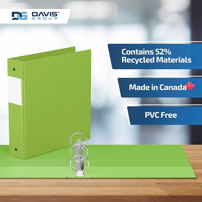 Premium Economy 6-Pack 3-Ring Binders for School or Office, Round-Ring Binders, 2 Inch, Lime Green