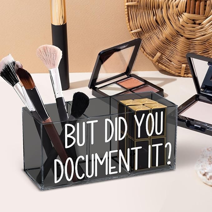 But Did You Document It Acrylic Pen Pencil Holder Organizer for Office Desk Accessories, Funny Office Gifts Pen Holder for Desk, Human Resources Gifts, Office Humor Gifts Pencil Holder