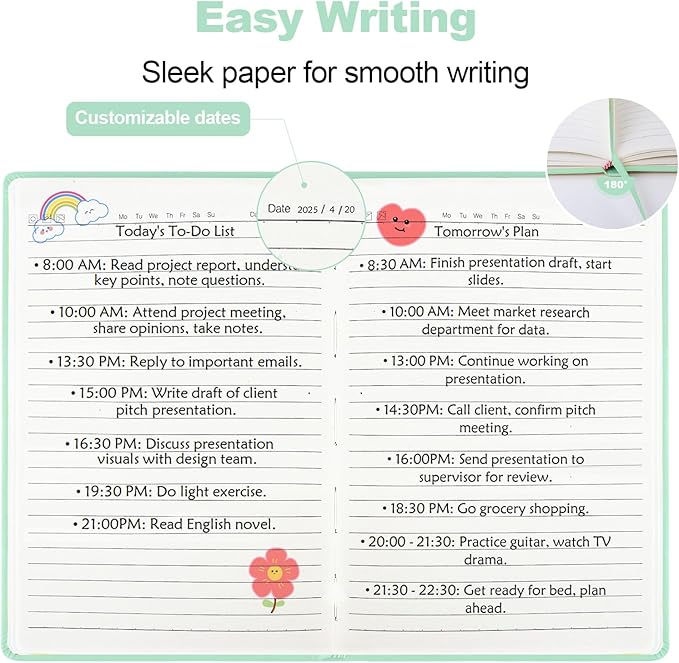 Lined Journal Notebooks for Writing, 100 GSM Thick Paper, 1 Pack Hardcover Notebooks, A5 College Ruled Notebook, Journaling Notebook for School/Travel/Office (Light Green- 1 Pack)