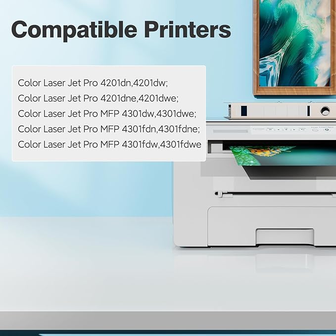 210A Toner Cartridges 4301fdw for HP 210A 210X Toner Cartridges 4 pack, 4301fdw 4201dn 4201dw Toner Cartridge, HP210A HP210X 210 Toner for Color Laser Jet Pro MFP 4301fdw 4201dn 4201dw 4301fdn 4301fdn