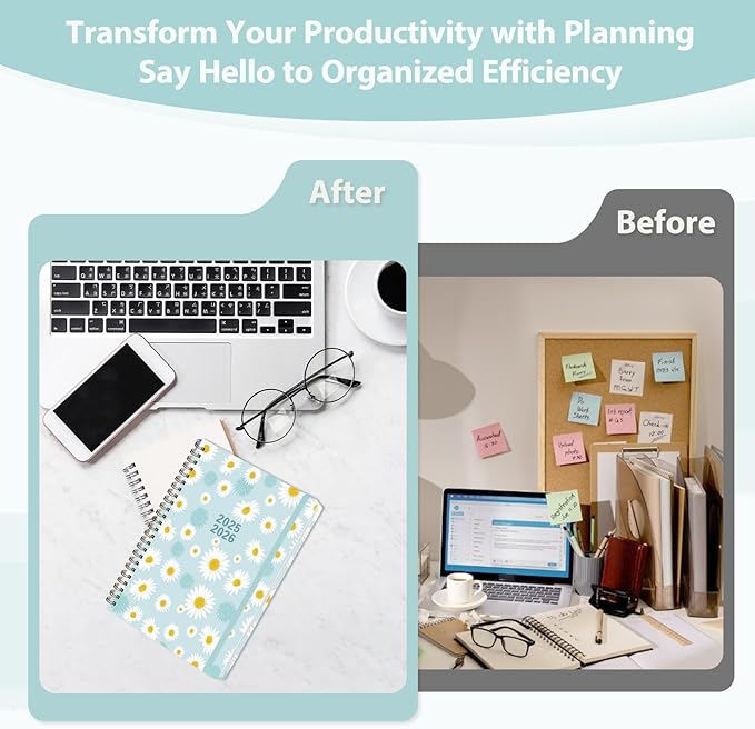 Planner 2025-2026, Weekly and Monthly Calendar Academic Planner (July 2025 - June 2026), Hardcover Teacher School Student Agenda with Tabs, Ideal for School Office Supplies, A5 (6.3" x 8.5")