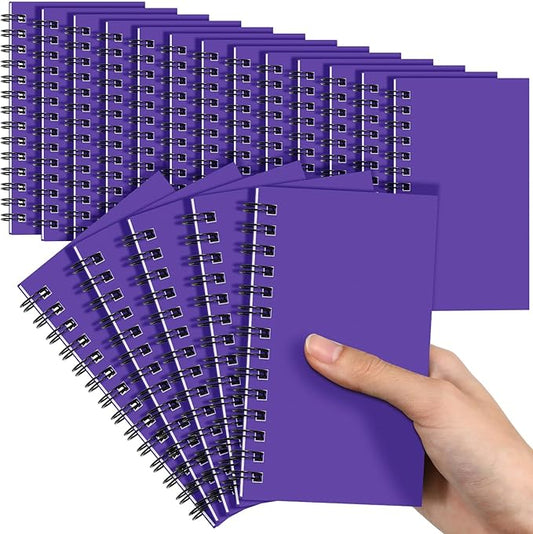 Jutom 18 Pcs Small Spiral Notebooks Memo Pads 3x5 Bulk Small Pocket Notebooks Mini Notepads with Lined Pages Mini Journals for Office Back to School Work Writing Supplies, 120 Pages (Dark Purple)