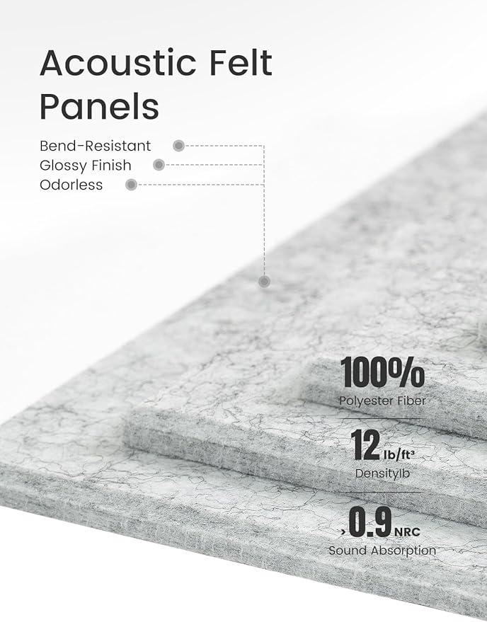 Large Felt Bulletin Board 36" x 24" Cork Board Alternative-6 Pack with 40 Safe Removable Adhesive Tabs, Cork Boards for Walls Cork Board for Home Office Classroom Pin Board - Marble Gray