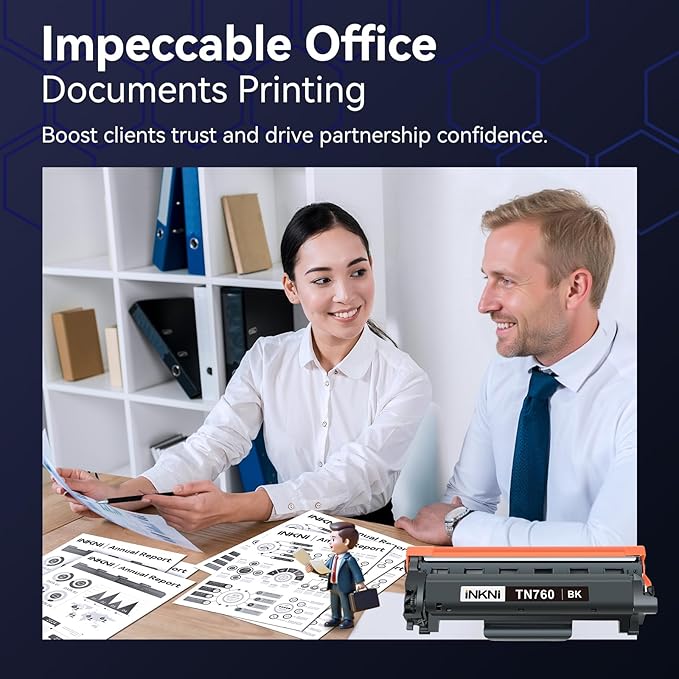 TN760 Compatible Toner Cartridge Replacement for Brother TN730 -730 TN-760 TN 760 - High Yield for MFC-L2710DW MFC-L2750DW DCP-L2550DW HL-L2350DW HL-L2395DW HL-L2370DW (2 Pack)