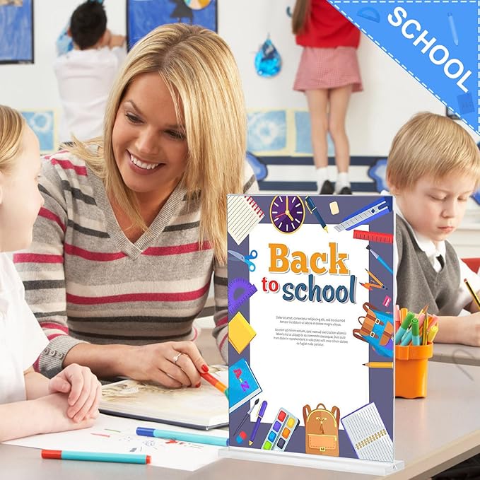 6 Pack Acrylic Sign Holder 5x7 Inches, Clear Small Acrylic Document Holder Frames, Plastic Table Brochure Sign Holder for Office, Events, School, Shop, Trade suppliers