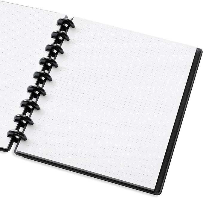 Discbound Dotted Grid Paper, 120 GSM Refill, 200 Sheets (400 Pages), 9 Disc Pre-Punched Happy Planner Inserts, Loose Leaf, White, 7 inch x 9.25 Inch