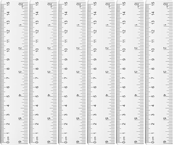 Zonon 6 Pcs 6 Inch Ruler Bulk Clear Plastic Flexible Straight Metric Rulers with Centimeters and Inches Drafting Measuring Tool for Classroom School Students Education