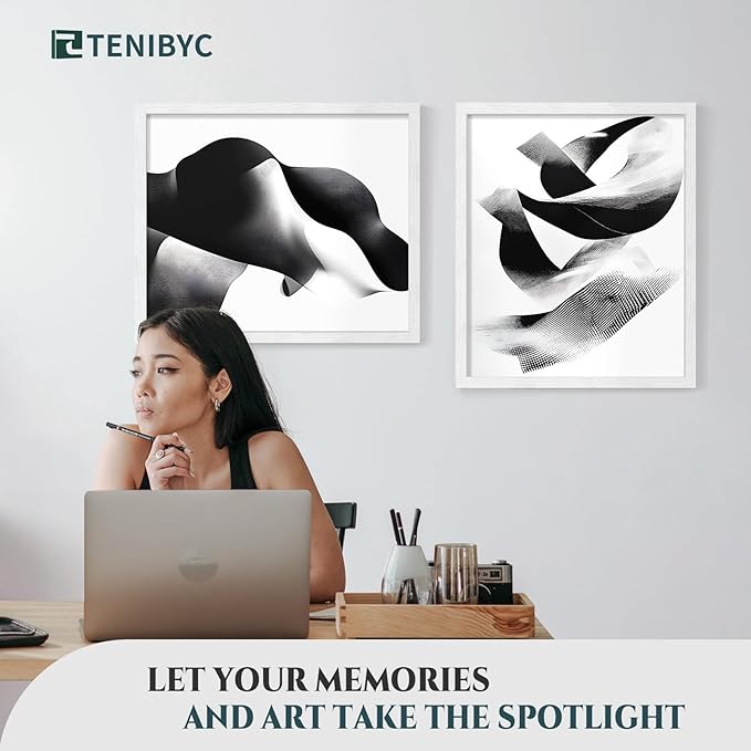 20x24 Picture Frame 4 Pack - White Solid Wood Poster Photo Frame - Woodgrain Series - Room, Office, Gallery, Studio Display - Wall Hanging