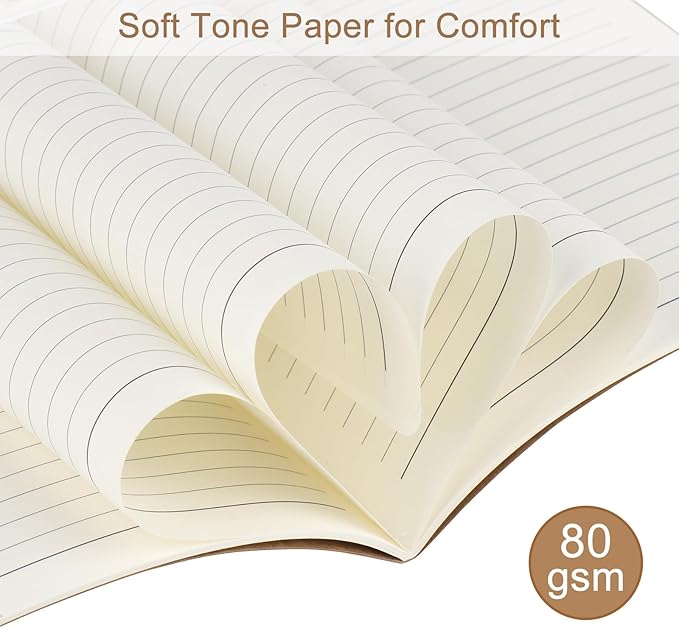 ZCZN 100 Pack A5 Kraft Notebooks Bulk, 8.15x5.5 Inches Lined Paper Journaling Notebooks, Notebooks for Work, Composition Notebooks for School, Journal Notebooks for Office, 60 Pages