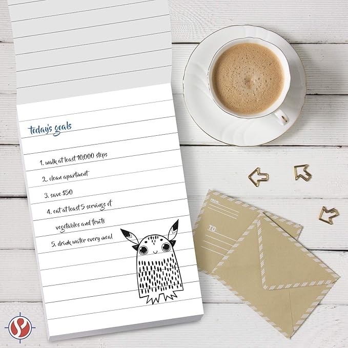 Memo Pads, White, With Black Lines – Lined Paper Notepads, Scratch / Writing Pad for Planning, To-Do Lists, Appointments, Reminders, Home, Office – 50 Sheets Per Pad, 10 Pads per Pack – 8.5" x 5.5"