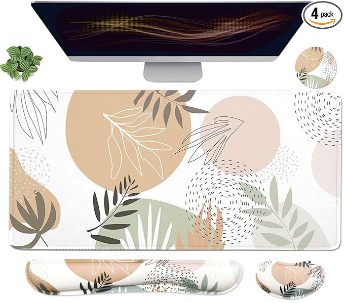 Large Mouse Pad Set,Extended Gaming Mouse Pad + Keyboard Wrist Rest Support - Minimalist