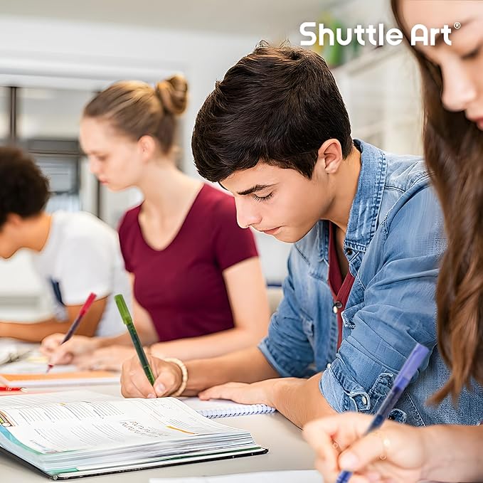 Shuttle Art Liquid Ink Rollerball Pens, 12 Vintage Colors Quick Drying 0.5mm Extra Fine Point Long Lasting for Writing Journaling Taking Notes Doodling School Office Home