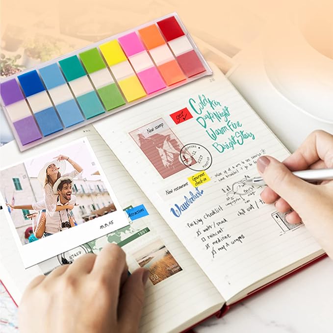 Golcellia 756 Pieces Transparent Sticky Notes Page Markers Book Tabs Page Tabs, Pop Up Index Tabs,Tabs for Annotating Books