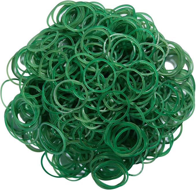 AMUU Rubber Bands 500pcs Green size 10 Small Rubber Bands rubber band for Office School Home Strong Elastic Band Loop Office Supplies Flatten size approximately 1.58 inches