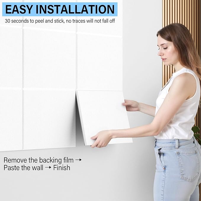 Large Cork Boards for Walls – 48 x 36 Self Adhesive Felt Wall Tiles, Ideal for Office Wall Organizing Bulletin Board, Easy to Install Cork Boards Felt Board