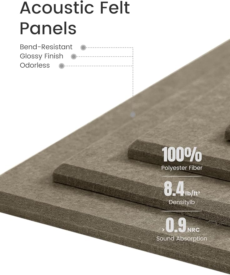 Bumusty Large Cork Board 47"x35" Alternative - 12 Pack Felt Wall Tiles with 70 Safe Removable Adhesive Tabs, 30 Pushpins, Cork Boards for Walls Pin Board Tack Board Cork Board (Dark Brown)