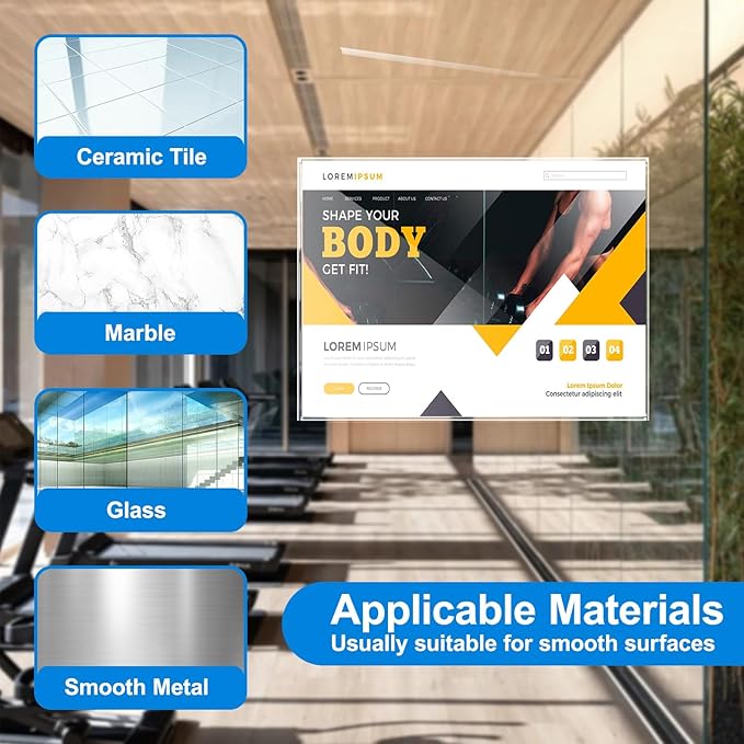 10 Pcs Acrylic Sign Holder 11 x 8.5, Horizontal Wall Mount Sign Holders with Adhesive, Clear Plastic Frames Paper Display Sign Holders for Office, Home, Store, Restaurant - No Drilling