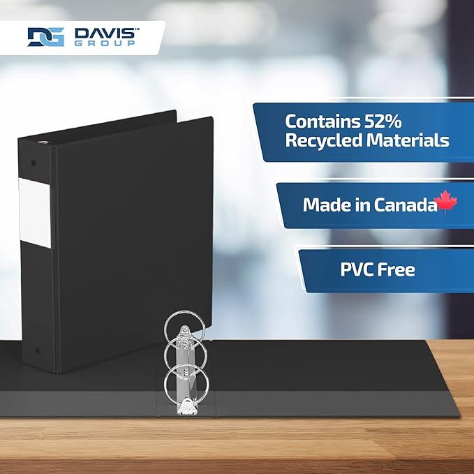 Premium Economy 6-Pack 3-Ring Binders for School or Office, Round-Ring Binders, 2 Inch, Black