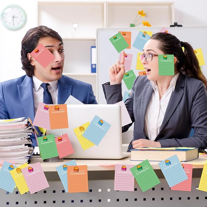 48 Pcs Dumpster Fire Sticky Notes and Pens Set, 24 Dumpster Memo Pads 24 Emotional Support Pens Employee Appreciation Gifts Supplies for Students Team Office Coworker Staff Employee Teachers