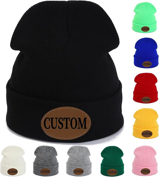 Custom Beanie for Men Women Bulk Custom Winter Hat Beanies with Logo Text Image Personalized Knit Hats Gifts for Business