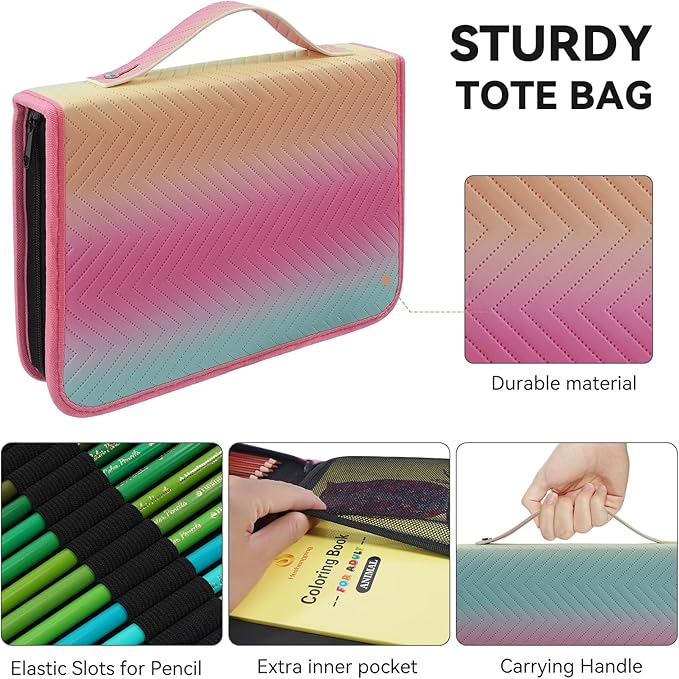 Heshengping 72 Color Artist Colored Pencils Set for Adult Coloring Books, Soft Core, Professional Numbered Art Supplies Drawing kit for Coloring Sketching Blending Crafting, Gift for Beginners Teens