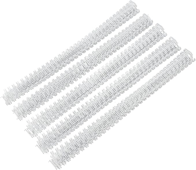 100Pcs Double Loop Wire Binding Spines, 60 Sheets, 3:1 Pitch, 34 Loop, 3/8in Diamete, for A4 Paper Documents, Files, Reports (WHITE)