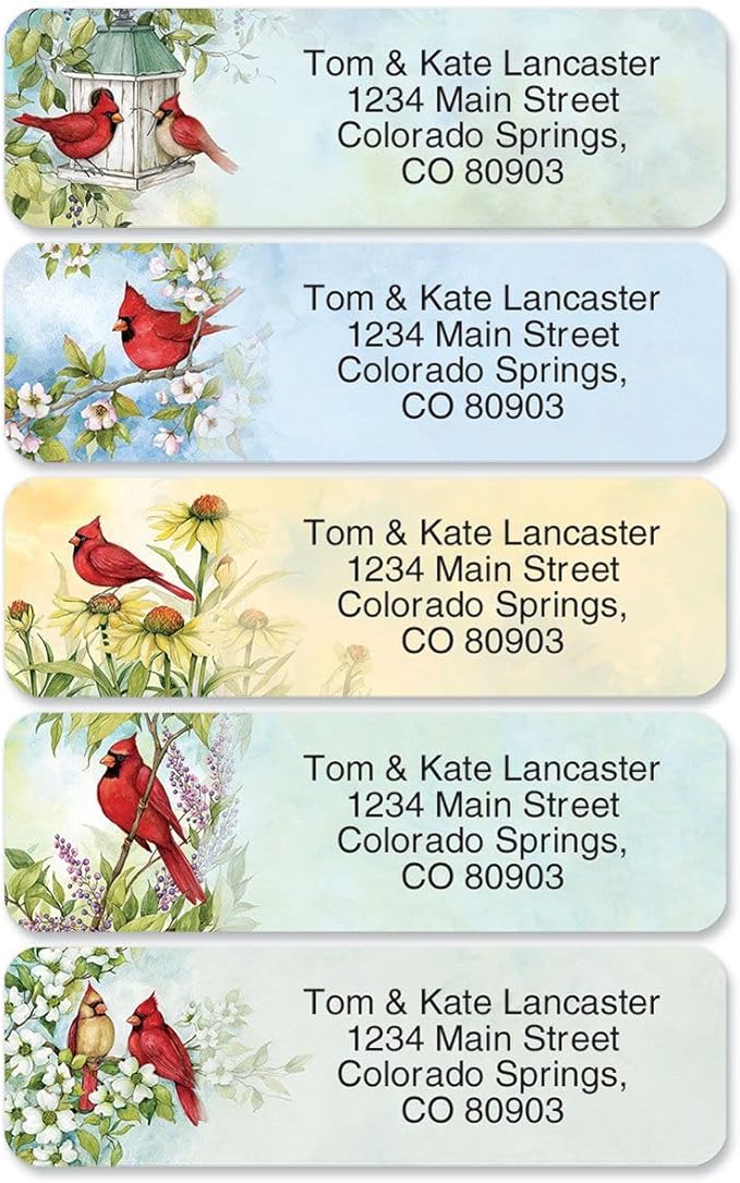 Colorful Images Year of Remembrance Rolled Personalized Return Address Mailing Labels with Dispenser, 5 Designs, Set of 500, Small ¾ x 2½ Inch Size, Custom Self-Adhesive Sticker Roll