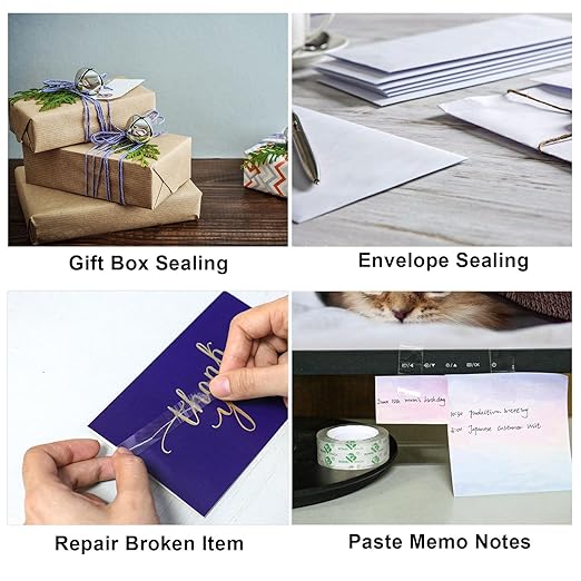 BOMEI PACK 36Rolls Crystal Clear Tape for Gift Wrapping, Transparent Tape Refills for Dispenser, Office Tape for Home and School, 3/4Inch x 1000 inch